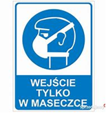 wejscie tylko w maseczce